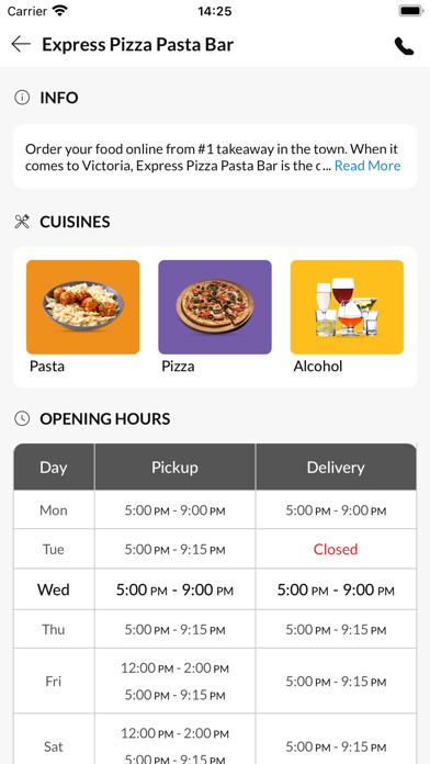 Express Pizza Pasta Bar Screenshot