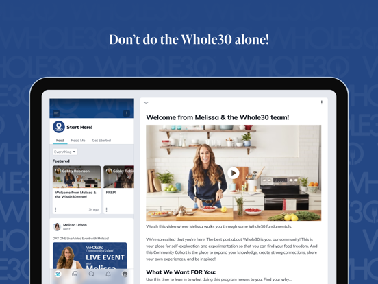 Whole30 Community iPad screenshot 1 - Health & Fitness app