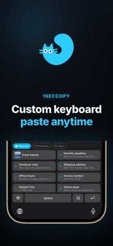 1SecCopy: Clipboard & Keyboard screenshot