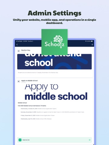 Schoolz.me iPad screenshot
