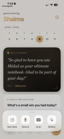 Midad: Notebook & Journal iPhone screenshot