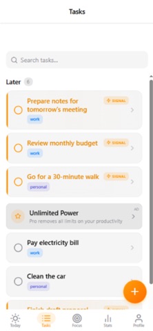 Signal List screenshot