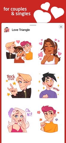 Love Triangle Stickers iPhone screenshot