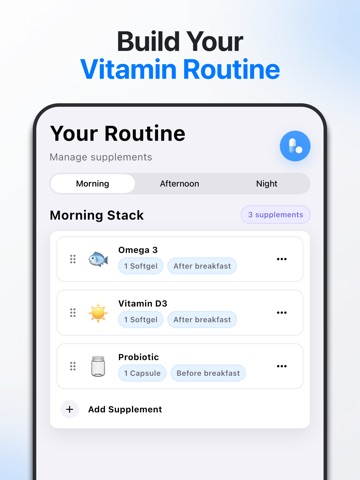 Supplement & Routine Tracker iPad screenshot
