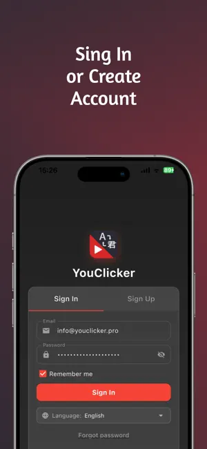 YouClicker for YouTube srt screenshot 1