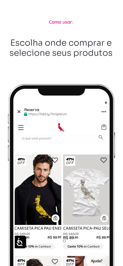 Pagaleve - This tool integrates directly with partner stores, showcasing product listings with clear images and prices, alongside a convenient search bar for easy browsing.