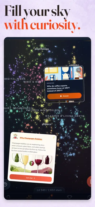 Fill your sky with curiosity — Curiosity Sky topic map