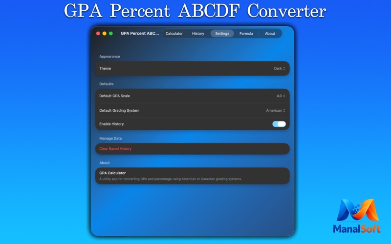 GPA Percent ABCDF screenshot