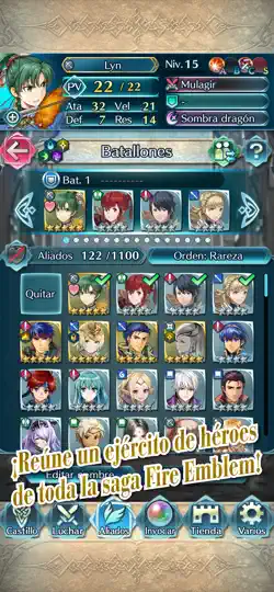 Captura de pantalla de Fire Emblem Heroes en iPhone 5