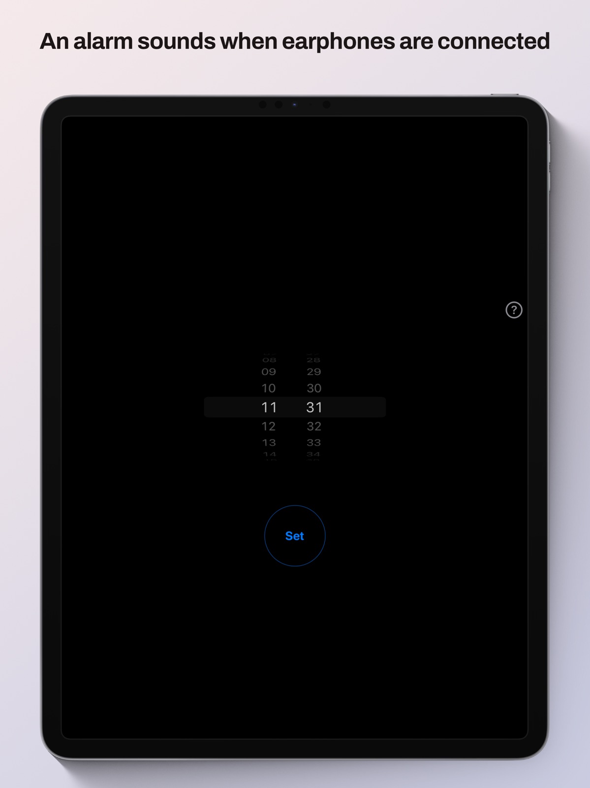 Earphone only alarm ipad screenshot 2