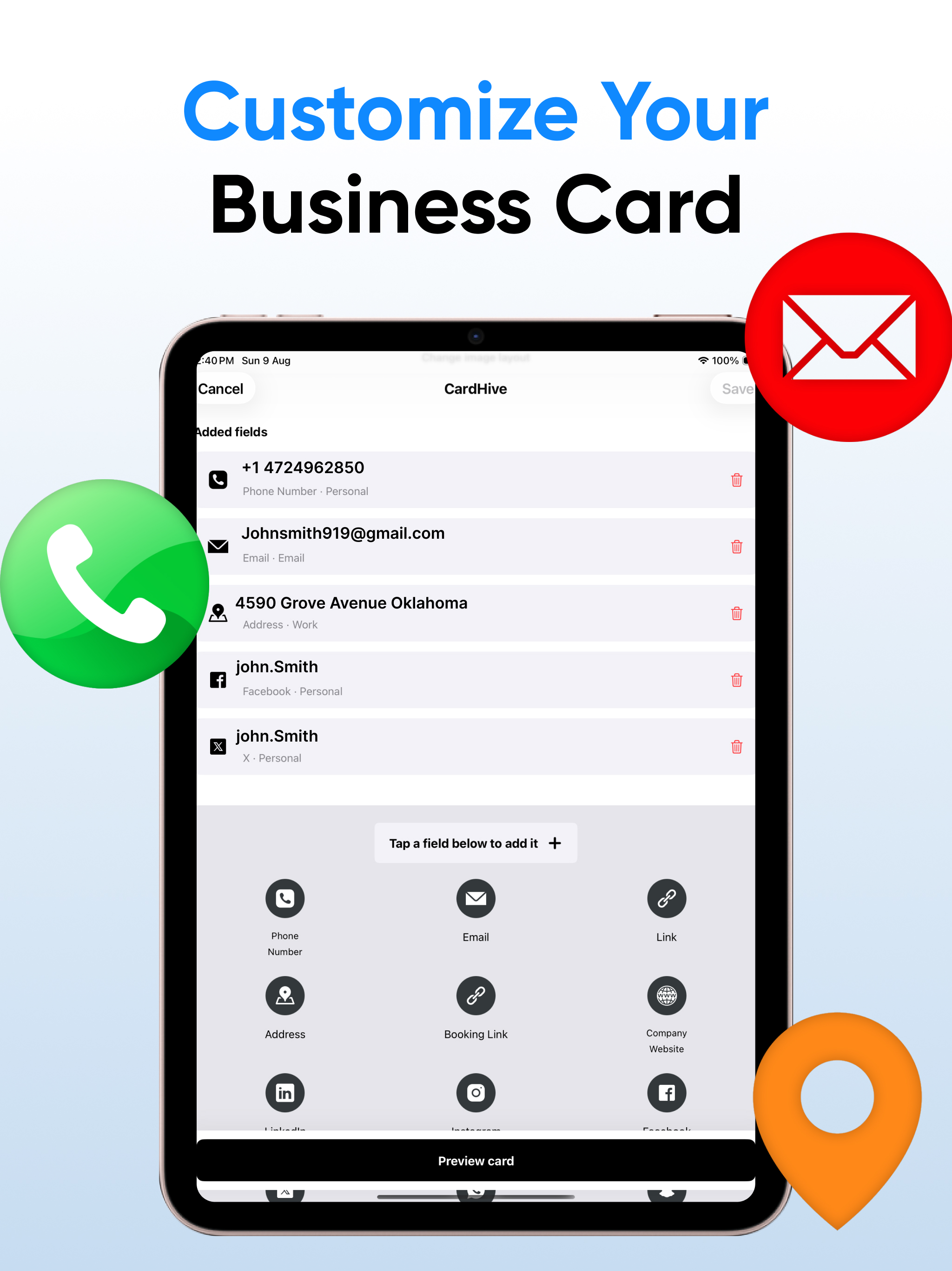Digital Business Card Maker • screenshot 9