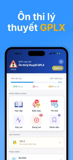 Ôn thi GPLX 2026 iPhone screenshot 1