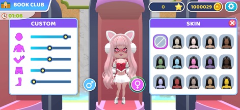 Fashion Impress: Dress Up Game - The app provides detailed sliders for body customization and offers a diverse range of skin tone options for creating truly personalized avatars.