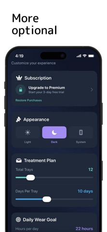 Clear aligners tracker screenshot