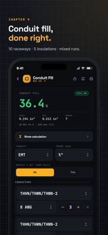 Voltkit: NEC Conduit Fill Calc Screenshot 2 of 9