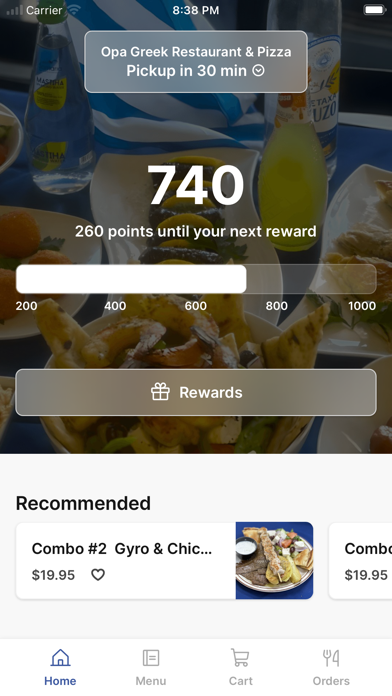 Opa Greek Restaurant iPhone screenshot 1 - Food & Drink app
