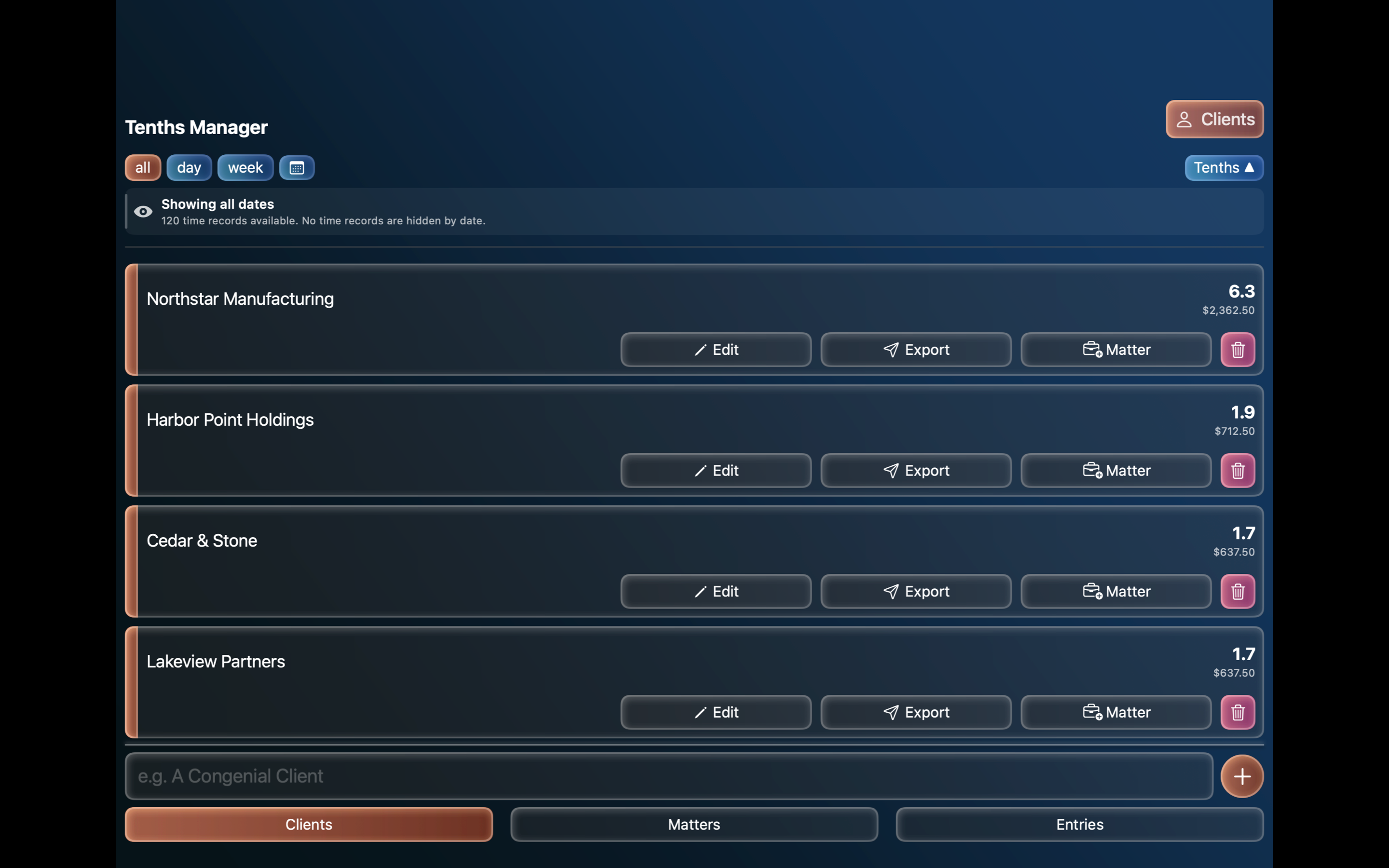 Tenths - Billable Time Tracker screenshot 12
