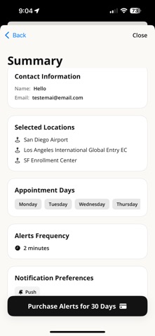 GlobalEntry Appointment Finder iPhone screenshot
