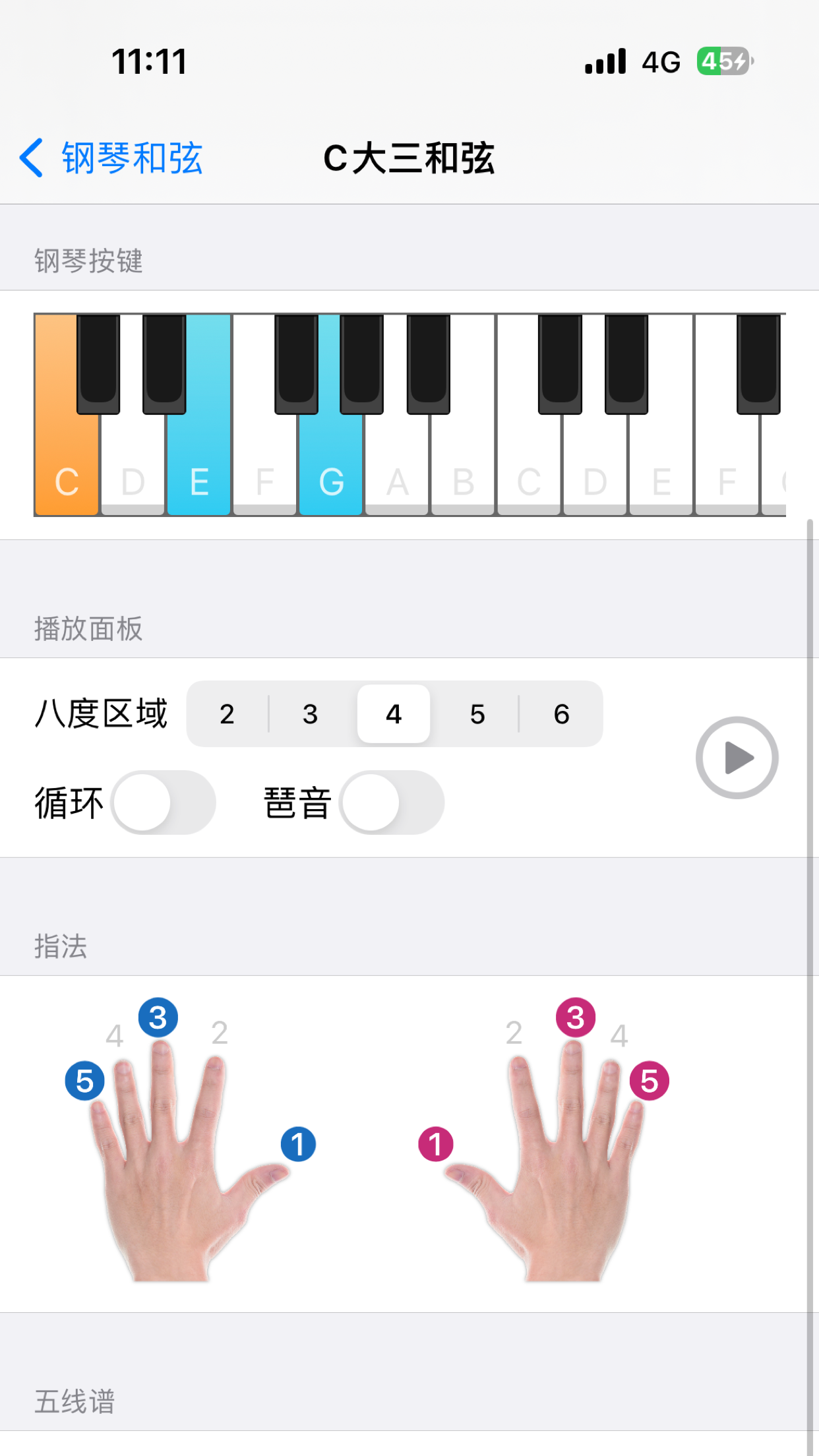 钢琴和弦 - 和弦指法与钢琴按键学习大全