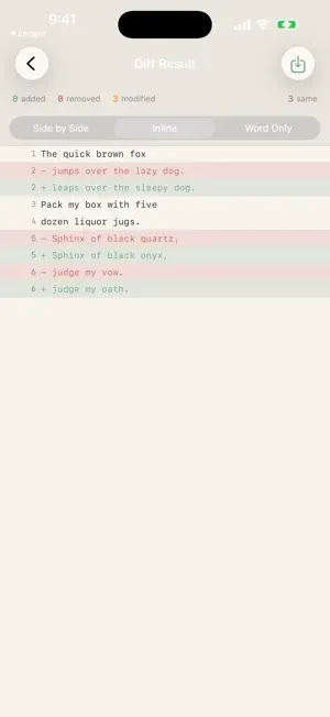 Sift Text Diff screenshot 3