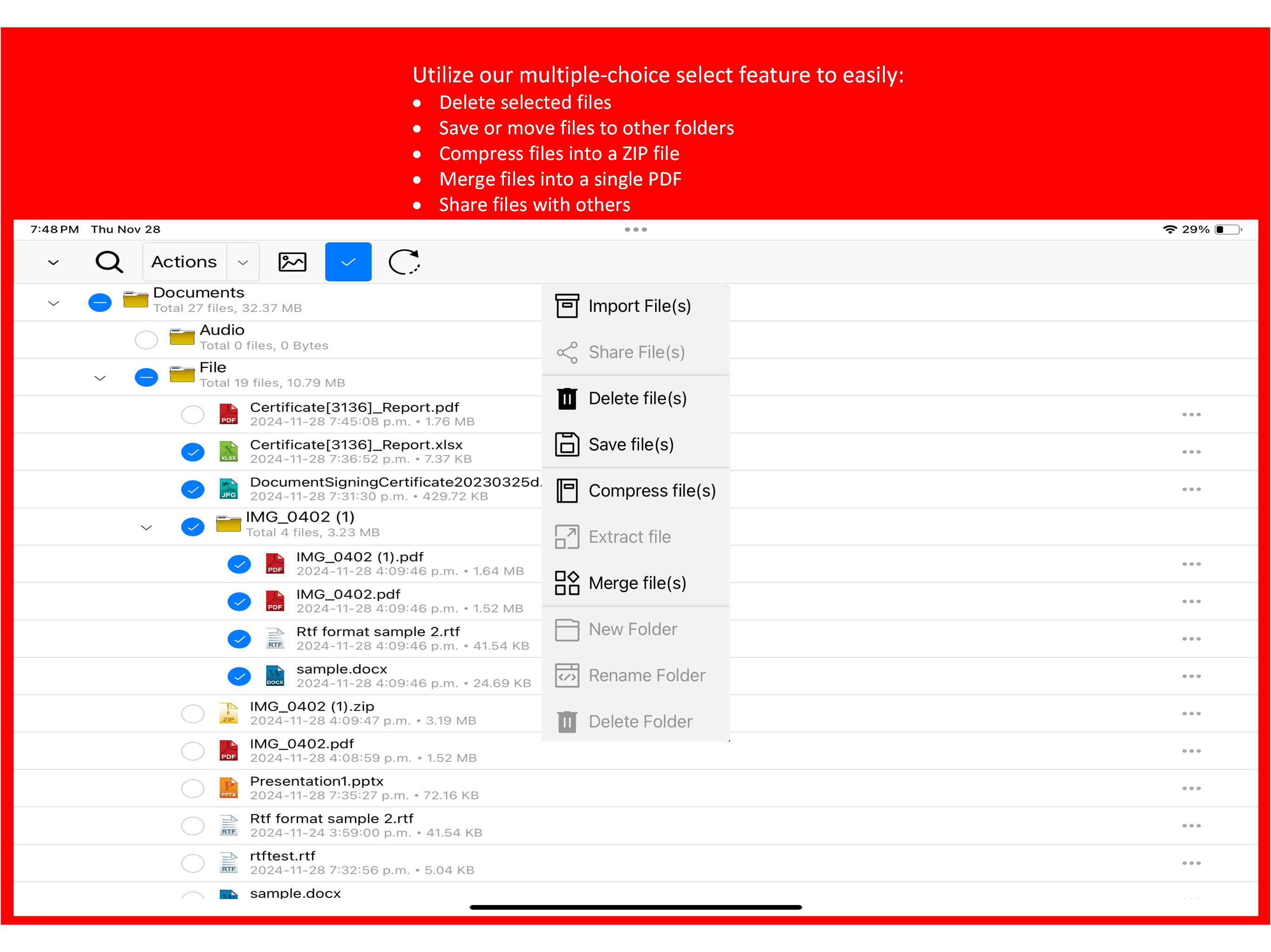 File Manager & PDF Merge Tool
