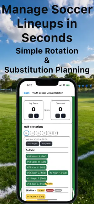 Youth Soccer Lineup Rotation screenshot 1