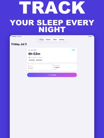 Sleep Tracker: Diary & Log iPad screenshot