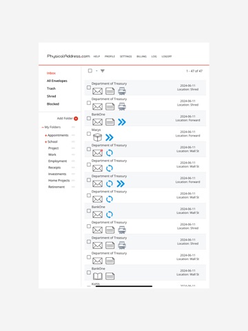 PhysicalAddress.com iPad screenshot