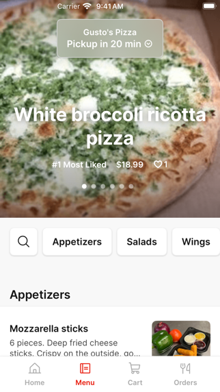 Gusto's Pizza iPhone screenshot 2 - Food & Drink app