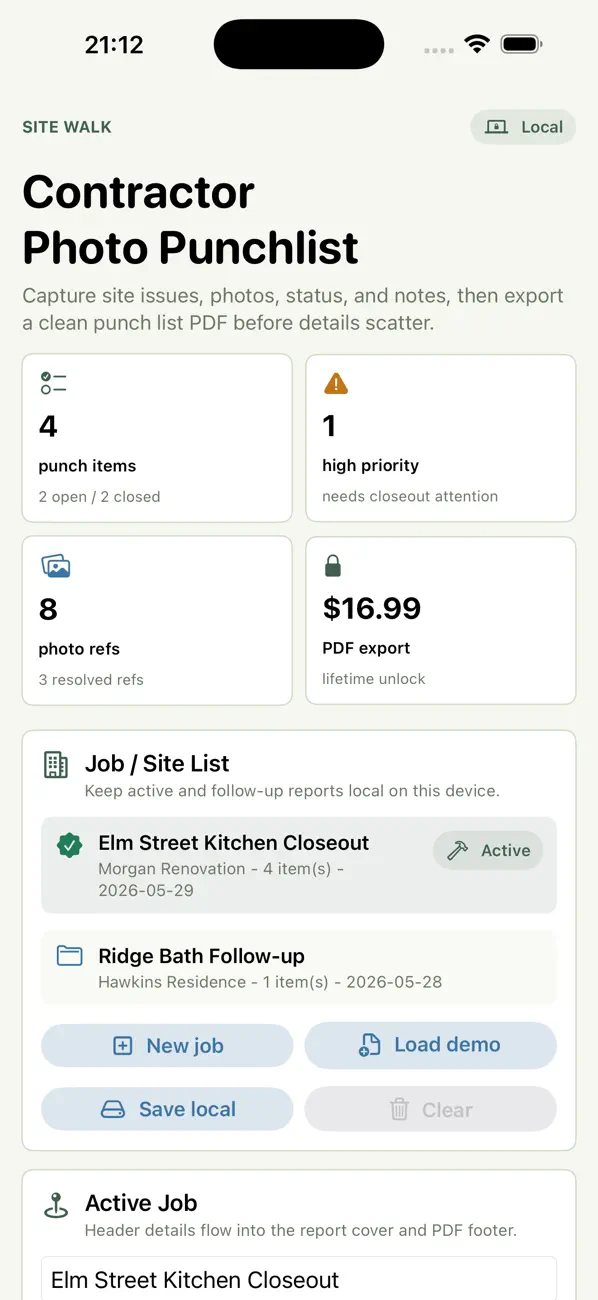 Screenshot #3 pour Punch List Photos