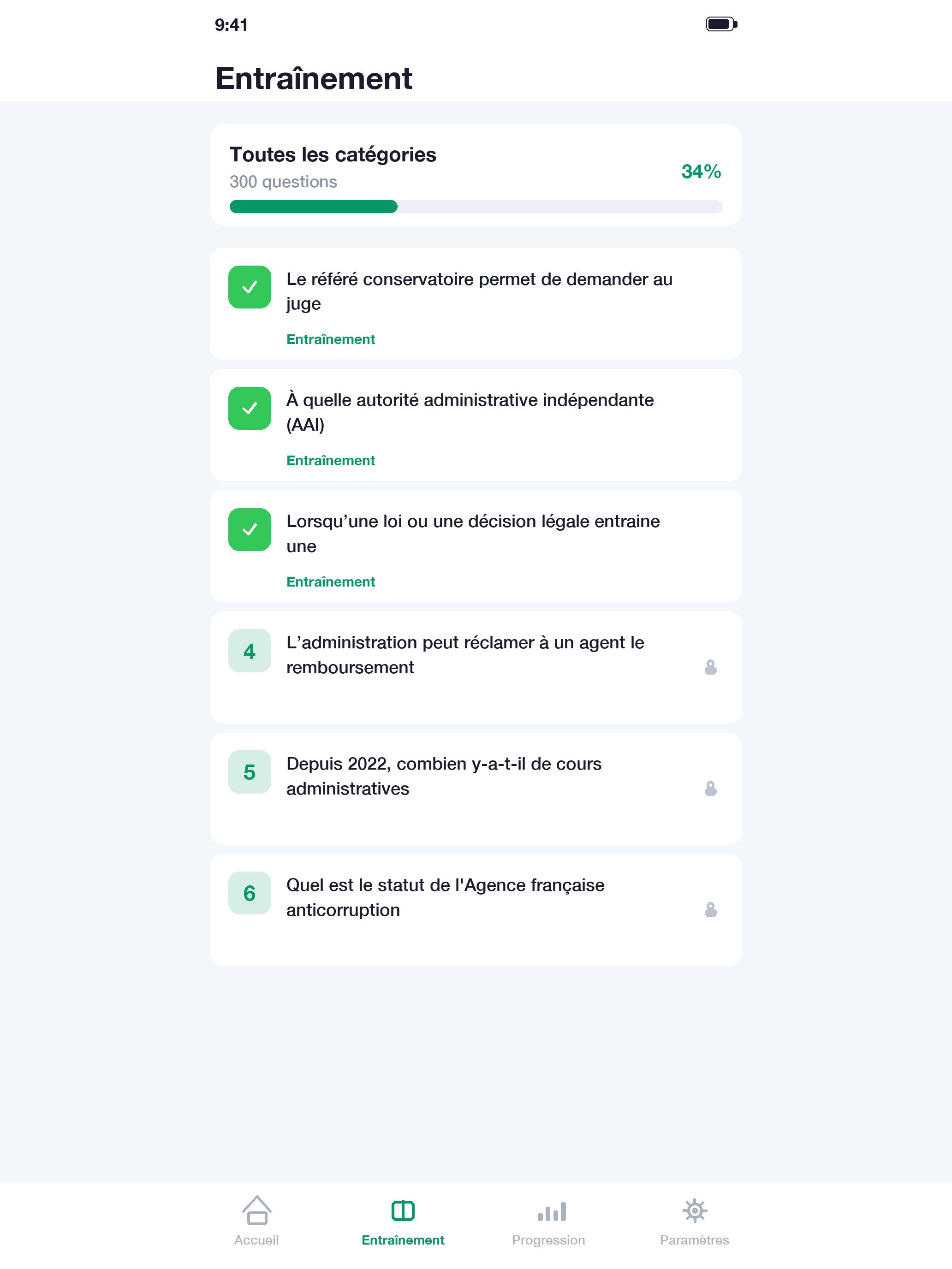 QCM Attaché Territorial Droit screenshot 7