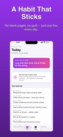 One Line a Day Diary Screenshot 2 of 5