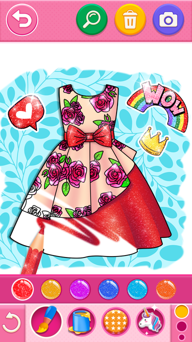Glitter Dress Coloring Game Screenshot