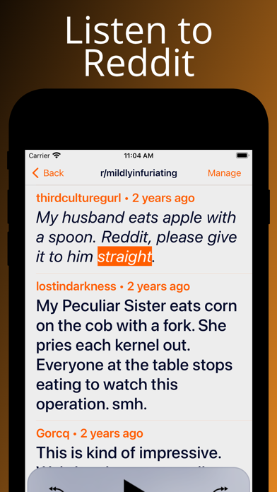 Screenshot #1 pour Reddit Text to Speech - Spokit