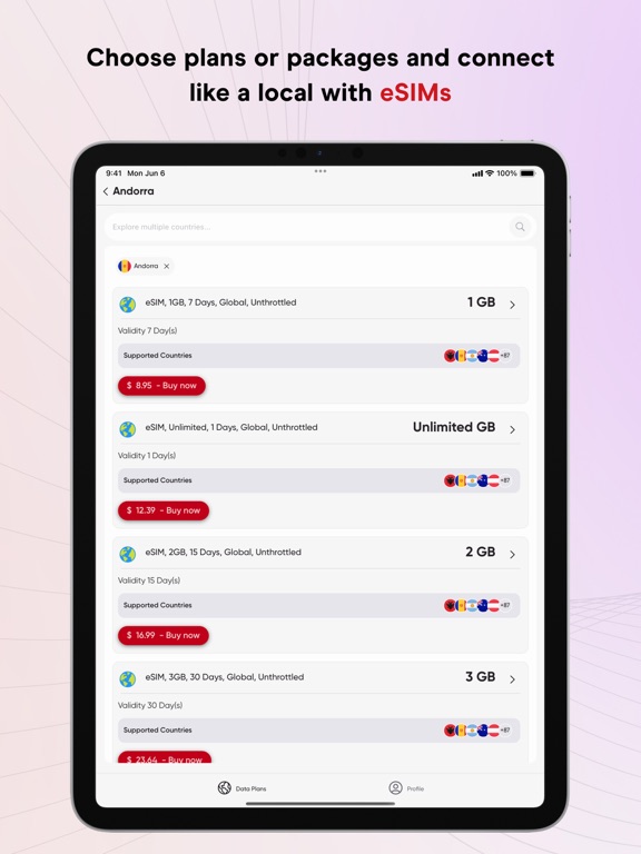 sim365 iPad screenshot 4 - Travel app