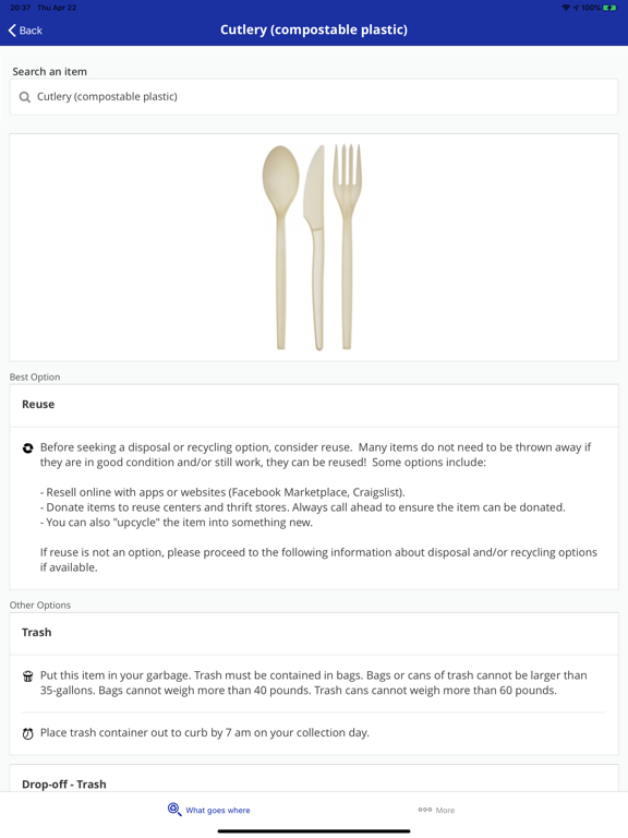 SOCRRA Waste Wizard iPad screenshot 2 - Reference app