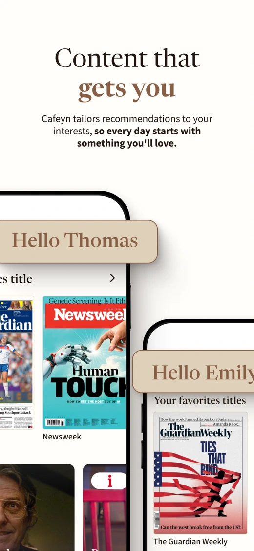 Cafeyn - News & magazines search result
