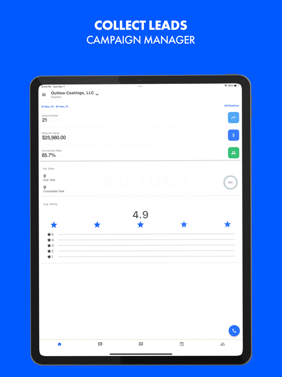 Velv Leads iPad screenshot 1 - Productivity app
