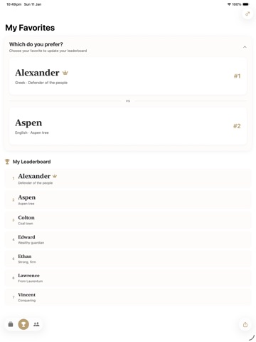 Nameo - Baby Name Finder iPad screenshot