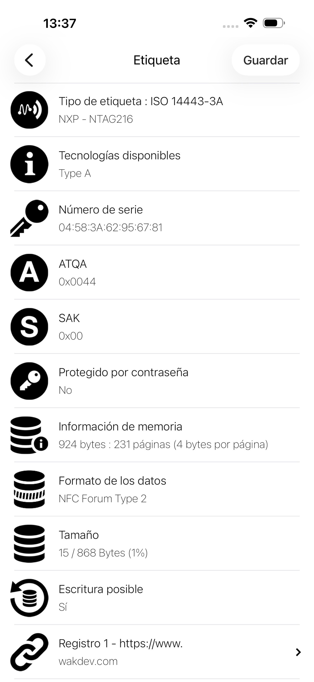 Screenshot 2 of NFC Tools
