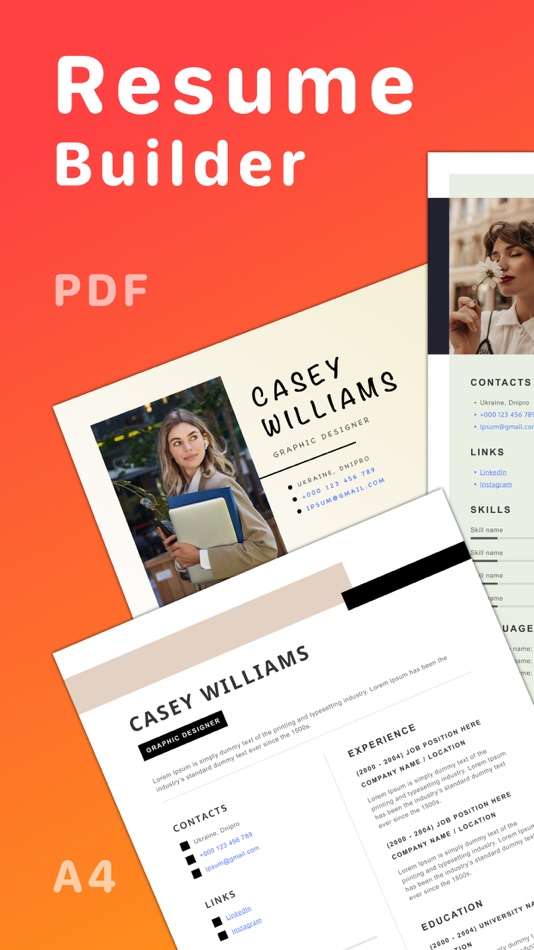 #1. Resume PDF & CV Template Maker (iOS) By: Maksim Blazhyvskiy