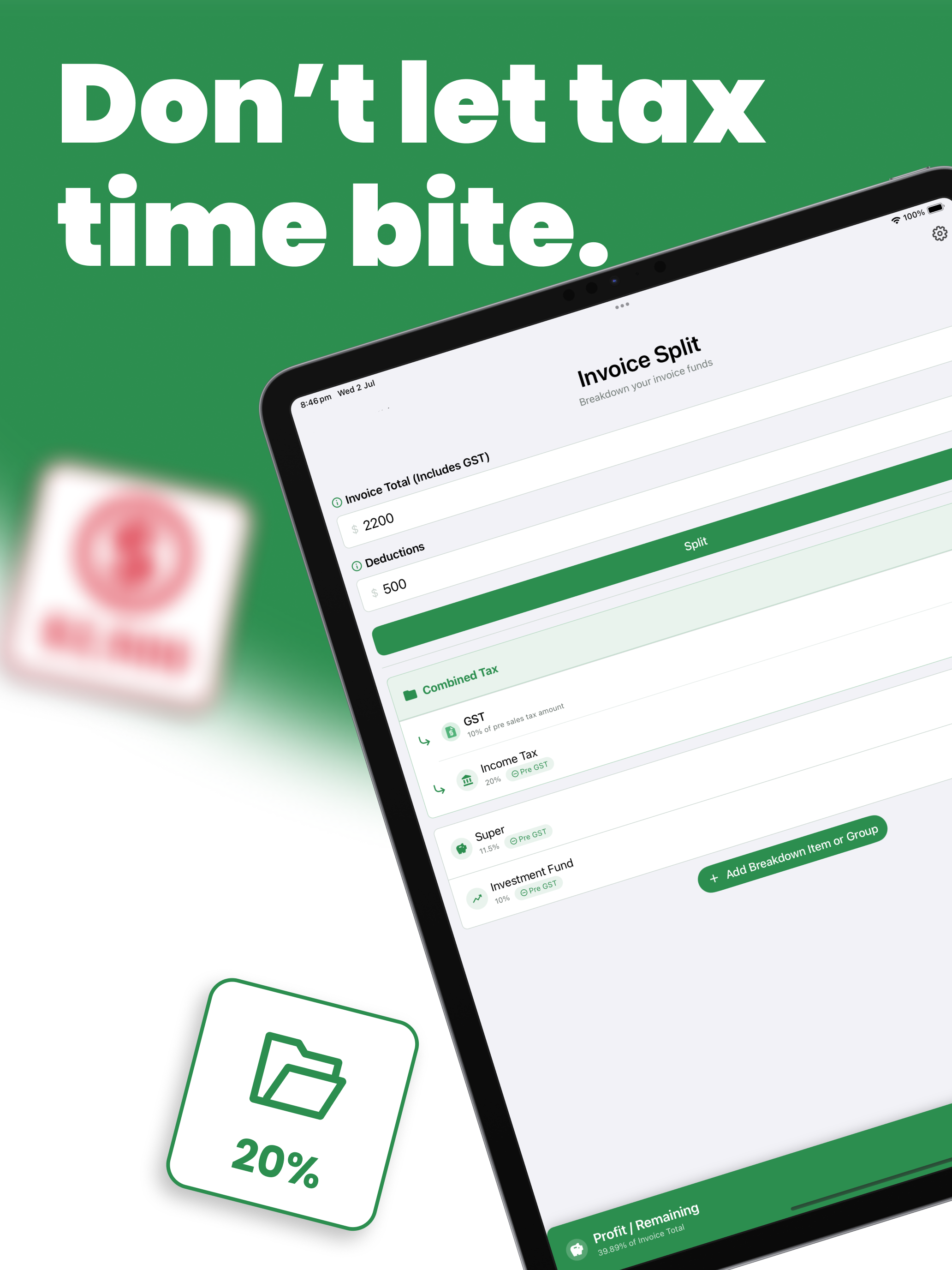 Sole Trader Invoice Split Tool