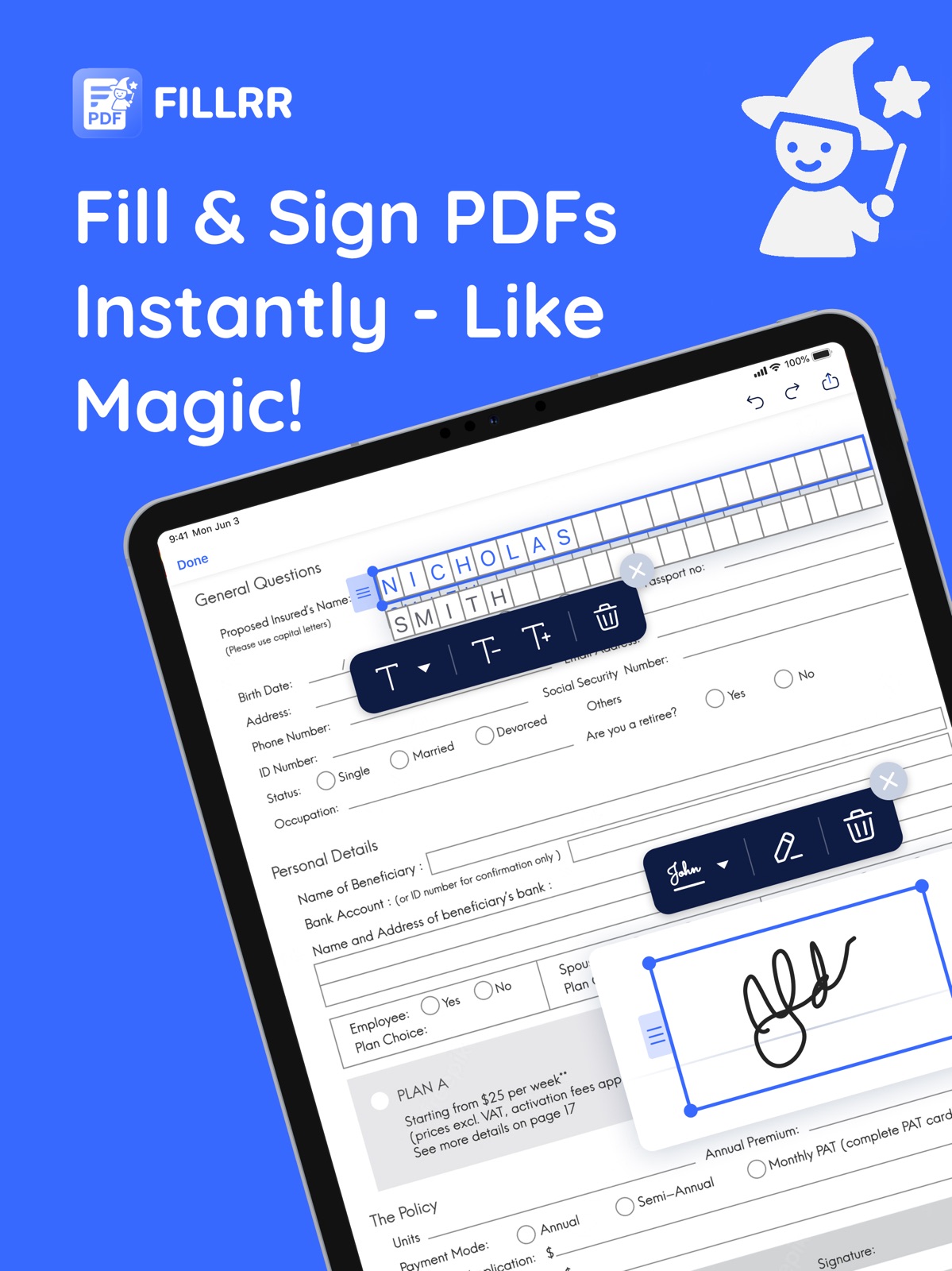 Fill and Sign: PDF form filler ipad screenshot 1