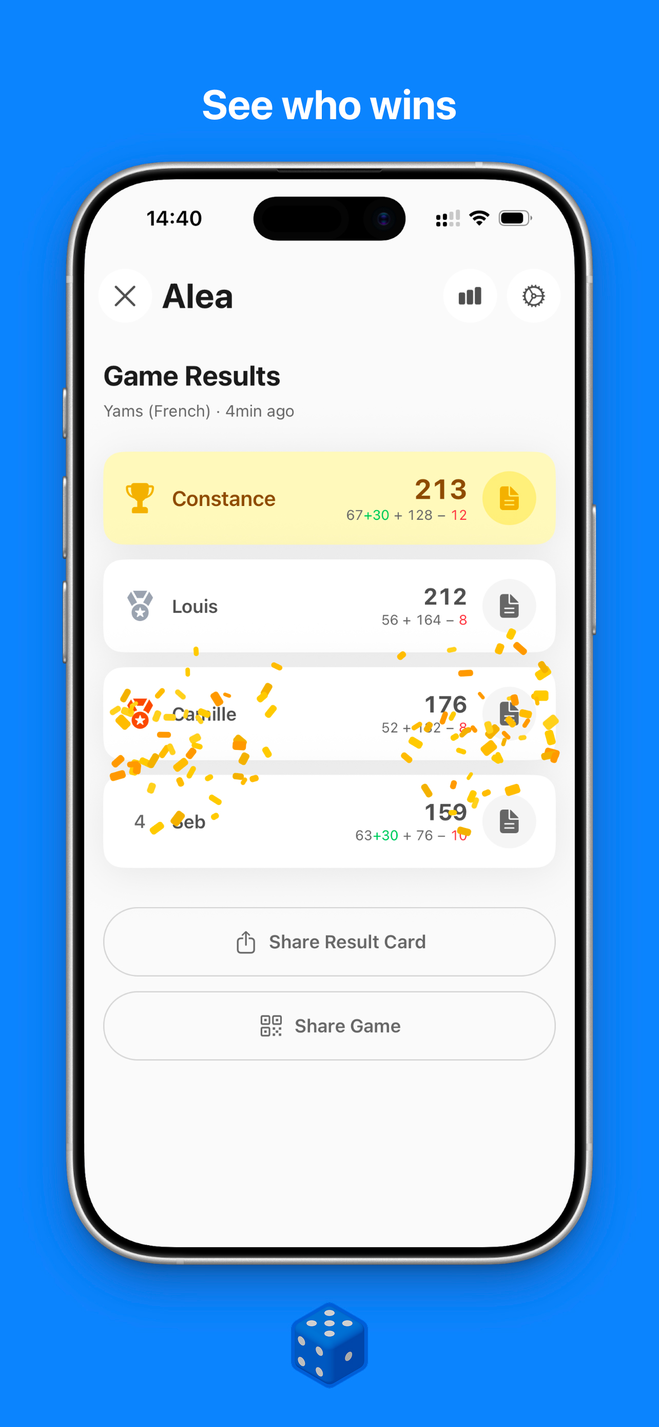 Alea - Dice Score Tracker