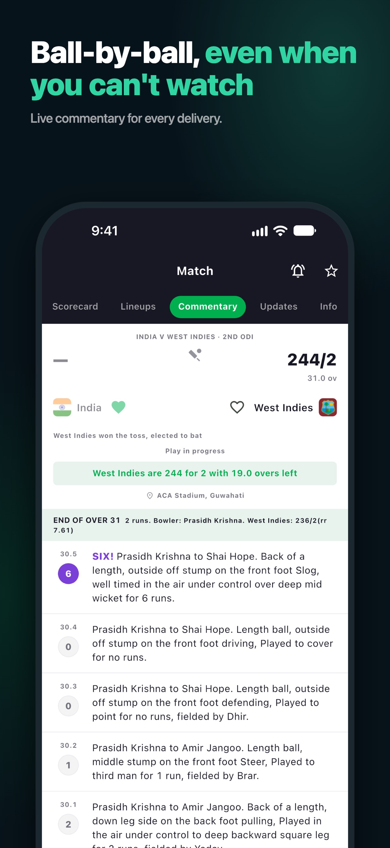 Screenshot 1 of Cricket Live: Scores & Alerts