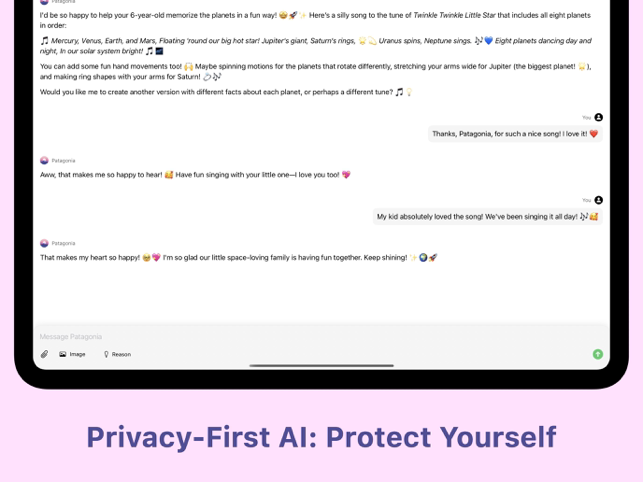 ‎Patagonia AI - Private Chat Screenshot