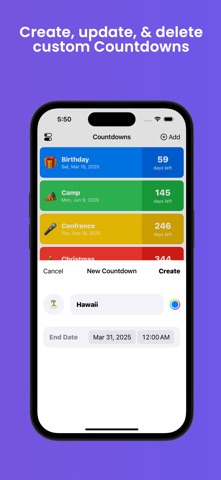 Countdown: Moments Tracker iPhone screenshot