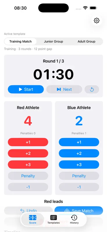 Marcador Taekwondo Timer2026 screenshot 2 of 4