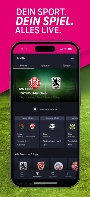MagentaSport - Dein Live-Sport iPhone screenshot 1