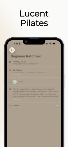 Lucent Pilates iPhone screenshot